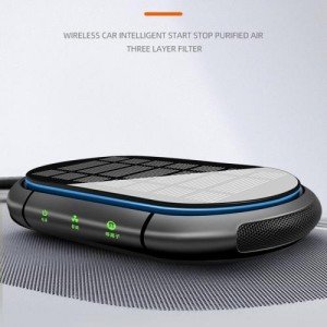Car Negative Ion Air Purifier with 2 Solid Aromatherapy Sticks (Black)
