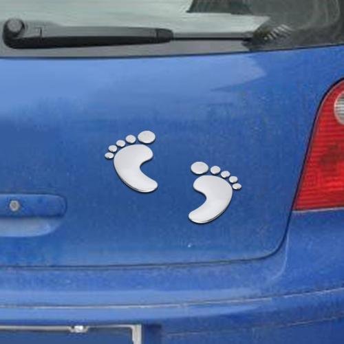 A Pair 3D Soft Rubber Car Stickers Feet Car Sticks Small Footprints Car Stickers Decorative Sticker(Silver),Size: 16 x 6cm A Pair 3D Soft Rubber Car Stickers Feet Car Sticks Small Footprints Car Stickers Decorative Sticker(Silver),Size: 16 x 6cm