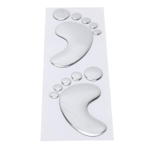 A Pair 3D Soft Rubber Car Stickers Feet Car Sticks Small Footprints Car Stickers Decorative Sticker(Silver),Size: 16 x 6cm A Pair 3D Soft Rubber Car Stickers Feet Car Sticks Small Footprints Car Stickers Decorative Sticker(Silver),Size: 16 x 6cm