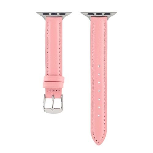14mm Slim Genuine Leather Watch Band Watch Band For Apple Watch Series 7 41mm / 6 & SE & 5 & 4 40mm / 3 & 2 & 1 38mm(Pink) 14mm Slim Genuine Leather Watch Band Watch Band For Apple Watch Series 7 41mm / 6 & SE & 5 & 4 40mm / 3 & 2 & 1 38mm(Pink)