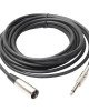 5m XLR 3-Pin Male to 1/4 inch (6.35mm) Mono Shielded Microphone Audio Cord Cable