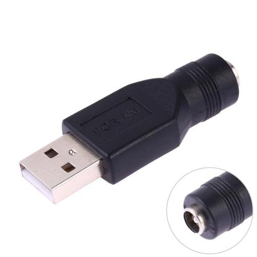 USB Male to 5.5 x 2.1mm Female Plug Adapter Connector