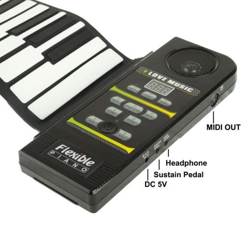 88 Keys Portable MIDI Silicone Flexible Roll Up Piano, Keyboard: 133 x 14.2 x 0.6cm 88 Keys Portable MIDI Silicone Flexible Roll Up Piano, Keyboard: 133 x 14.2 x 0.6cm