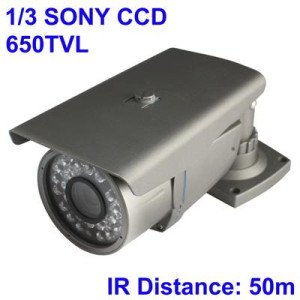 1/3 SONY Color 650TVL CCD Waterproof Camera, IR Distance: 50m
