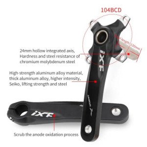 JIANKUN IXF Bike Crank Modified, Style:Left and Right Crank+Bottom Bracket(Electroplating Colorful)