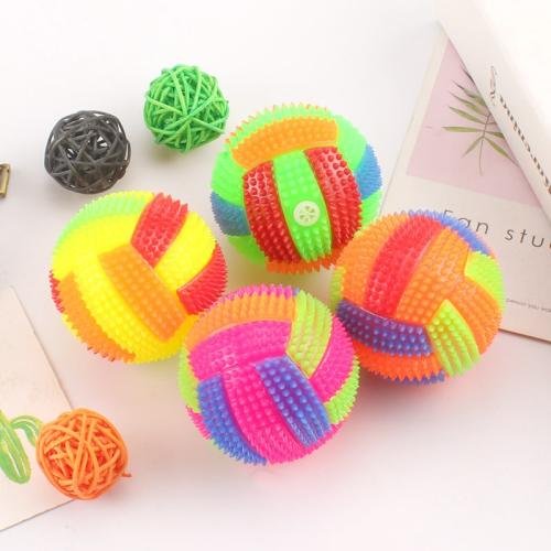 10 PCS Luminous Volleyball Bouncy Ball Massage Ball Whistle Thorn Ball, Random Color Delivery, Diameter: 7.5cm 10 PCS Luminous Volleyball Bouncy Ball Massage Ball Whistle Thorn Ball, Random Color Delivery, Diameter: 7.5cm
