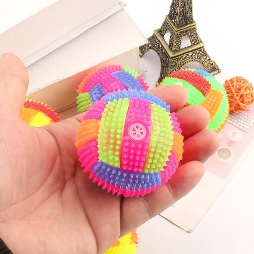 10 PCS Luminous Volleyball Bouncy Ball Massage Ball Whistle Thorn Ball, Random Color Delivery, Diameter: 7.5cm 10 PCS Luminous Volleyball Bouncy Ball Massage Ball Whistle Thorn Ball, Random Color Delivery, Diameter: 7.5cm