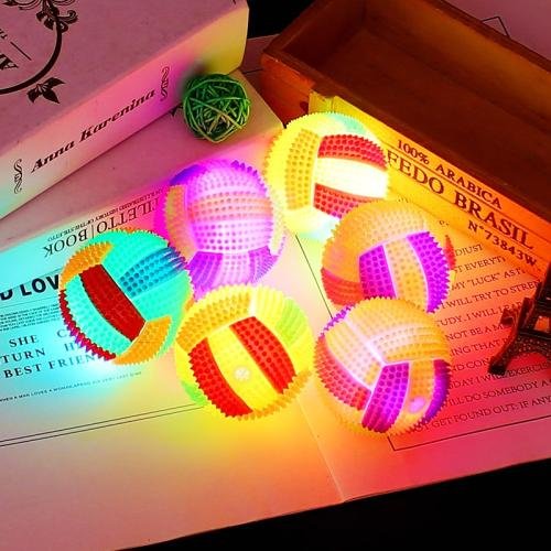 10 PCS Luminous Volleyball Bouncy Ball Massage Ball Whistle Thorn Ball, Random Color Delivery, Diameter: 7.5cm 10 PCS Luminous Volleyball Bouncy Ball Massage Ball Whistle Thorn Ball, Random Color Delivery, Diameter: 7.5cm