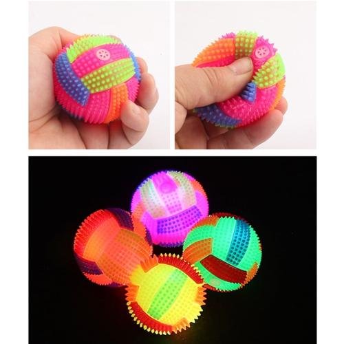 10 PCS Luminous Volleyball Bouncy Ball Massage Ball Whistle Thorn Ball, Random Color Delivery, Diameter: 7.5cm 10 PCS Luminous Volleyball Bouncy Ball Massage Ball Whistle Thorn Ball, Random Color Delivery, Diameter: 7.5cm