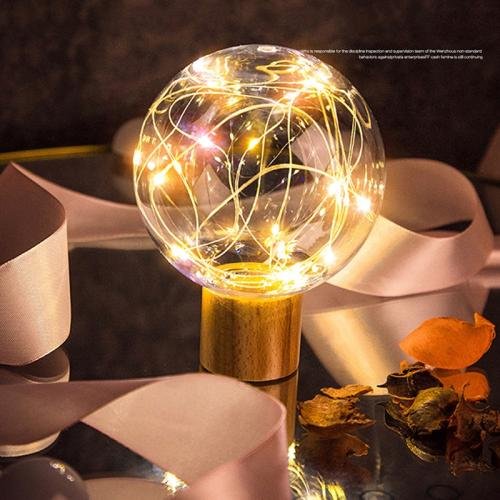 1.2W Star Moon Night Light USB Diamond Wood Base LED Atmosphere Light(Warm Light)