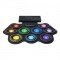 Hand-Rolled Drum Set Color Electronic Drum Lithium Battery Rechargeable Silicone Drum Set