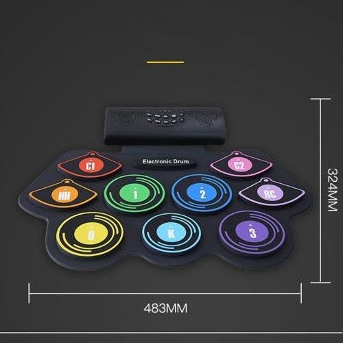 Hand-Rolled Drum Set Color Electronic Drum Lithium Battery Rechargeable Silicone Drum Set Hand-Rolled Drum Set Color Electronic Drum Lithium Battery Rechargeable Silicone Drum Set