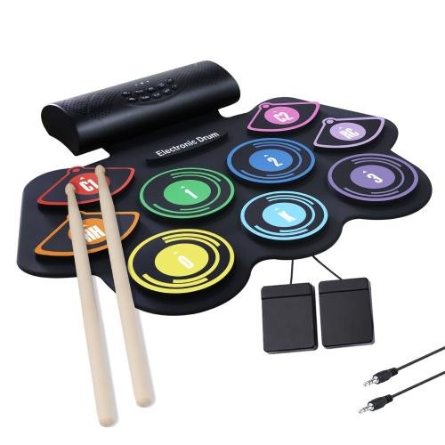 Hand-Rolled Drum Set Color Electronic Drum Lithium Battery Rechargeable Silicone Drum Set Hand-Rolled Drum Set Color Electronic Drum Lithium Battery Rechargeable Silicone Drum Set