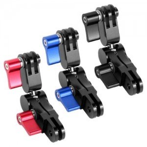 Aluminium Alloy 360 Degree Rotating Mount Adapter Adjustable Arm Connector for GoPro Hero11 Black / HERO10 Black /9 Black /8 Black /7 /6 /5 /5 Session /4 Session /4 /3+ /3 /2 /1, DJI Osmo Action and Other Action Cameras(Red)