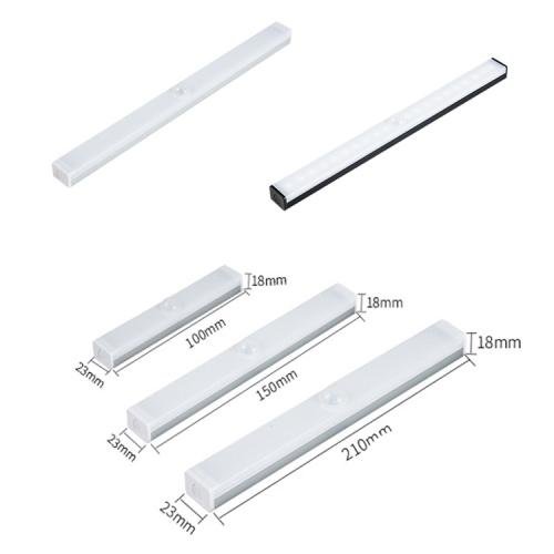 LED Human Body Induction Lamp Long Strip Charging Cabinet Lamp Strip, Size: 10cm(Silver and Warm Light) LED Human Body Induction Lamp Long Strip Charging Cabinet Lamp Strip, Size: 10cm(Silver and Warm Light)