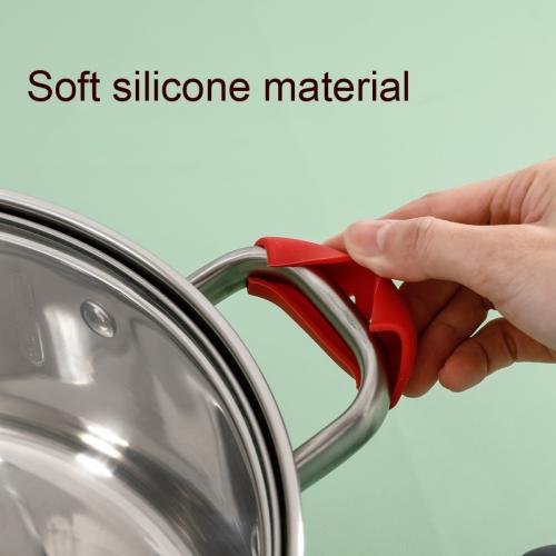 1 Pair Silicone Pot Handle Insulation Cover Iron Pot Handle Cover(Red)