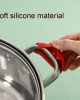 1 Pair Silicone Pot Handle Insulation Cover Iron Pot Handle Cover(Red)