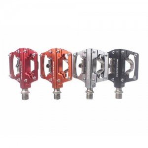 RACEWORK RK213 1pair Mountain Bike SPD + Flat Pedal Self-locking Dual-purpose Pedal(Black)