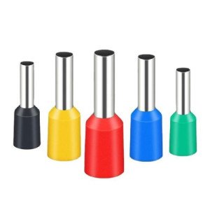 1000pcs /Pack Tube Type Cold Pressed Terminal SV RV Copper Terminal Head, Random Color Delivery, Model: E1012